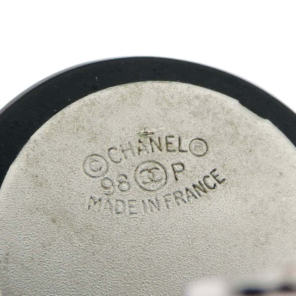 CHANEL Authentic Black Logo Earrings - Picture 5 of 6